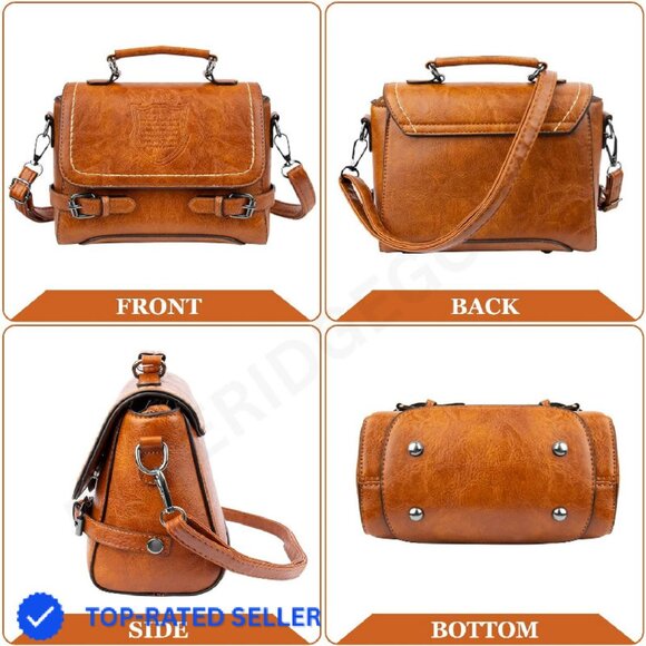 Women's Small Crossbody Bag Y2K Chic PU Leather Evening Tote Purse - Picture 4 of 4